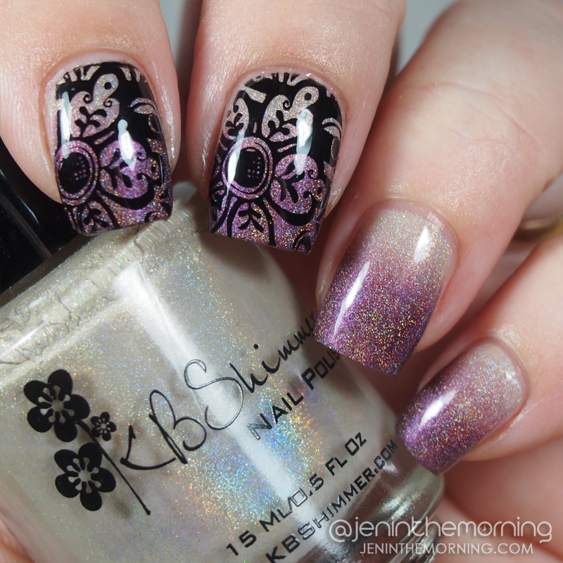 Accent Stamping over Holographic Gradient | jeninthemorning